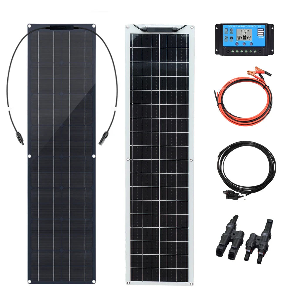 SunStrider Flex 50W | Biegsames Solarpanel | Ultraleicht & Wetterfest | Für Camping, Boot & Outdoor