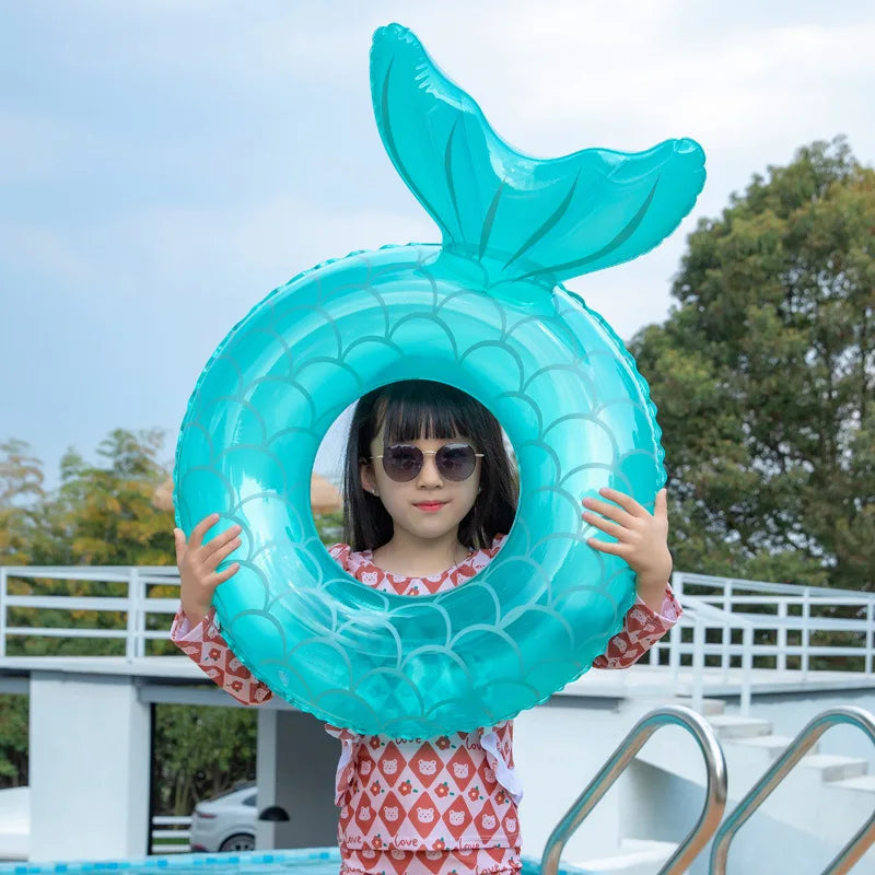 AquaDream Schwimmring | Märchenhaftes Meerjungfrau-Design | Komfortable Rückenlehne