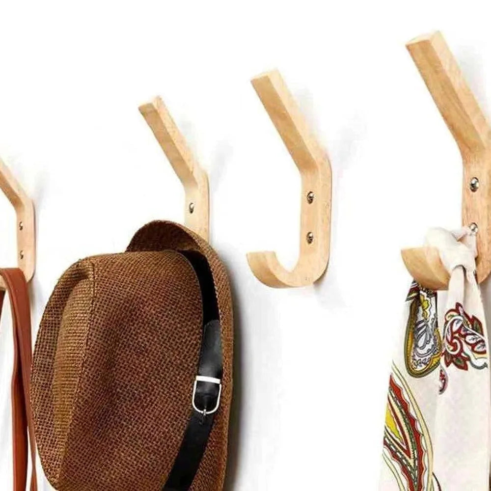 WoodenEssence | Wandhaken Set | Aus Massivholz & Dekorativ | Für Jacken, Schlüssel & Accessoires