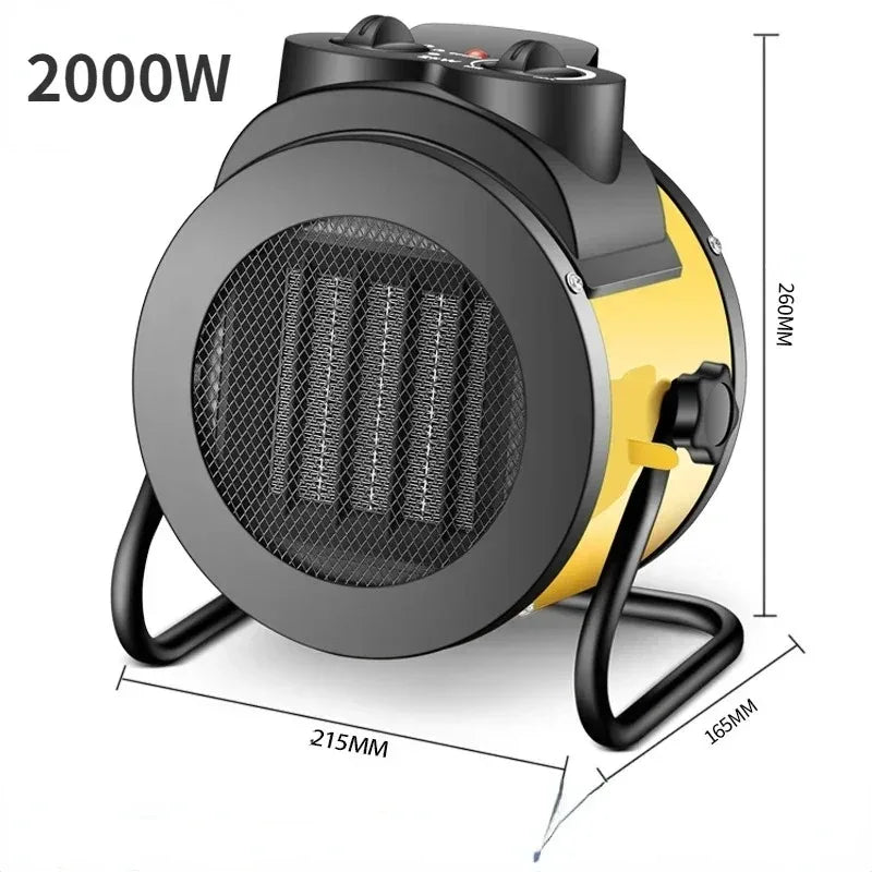 Thermoventis | Industrieller 220V Elektroheizer | 3 Heizstufen | PTC-Keramiktechnologie | Thermostat & Überhitzungsschutz | Tragbarer Heizlüfter 1500–3500W
