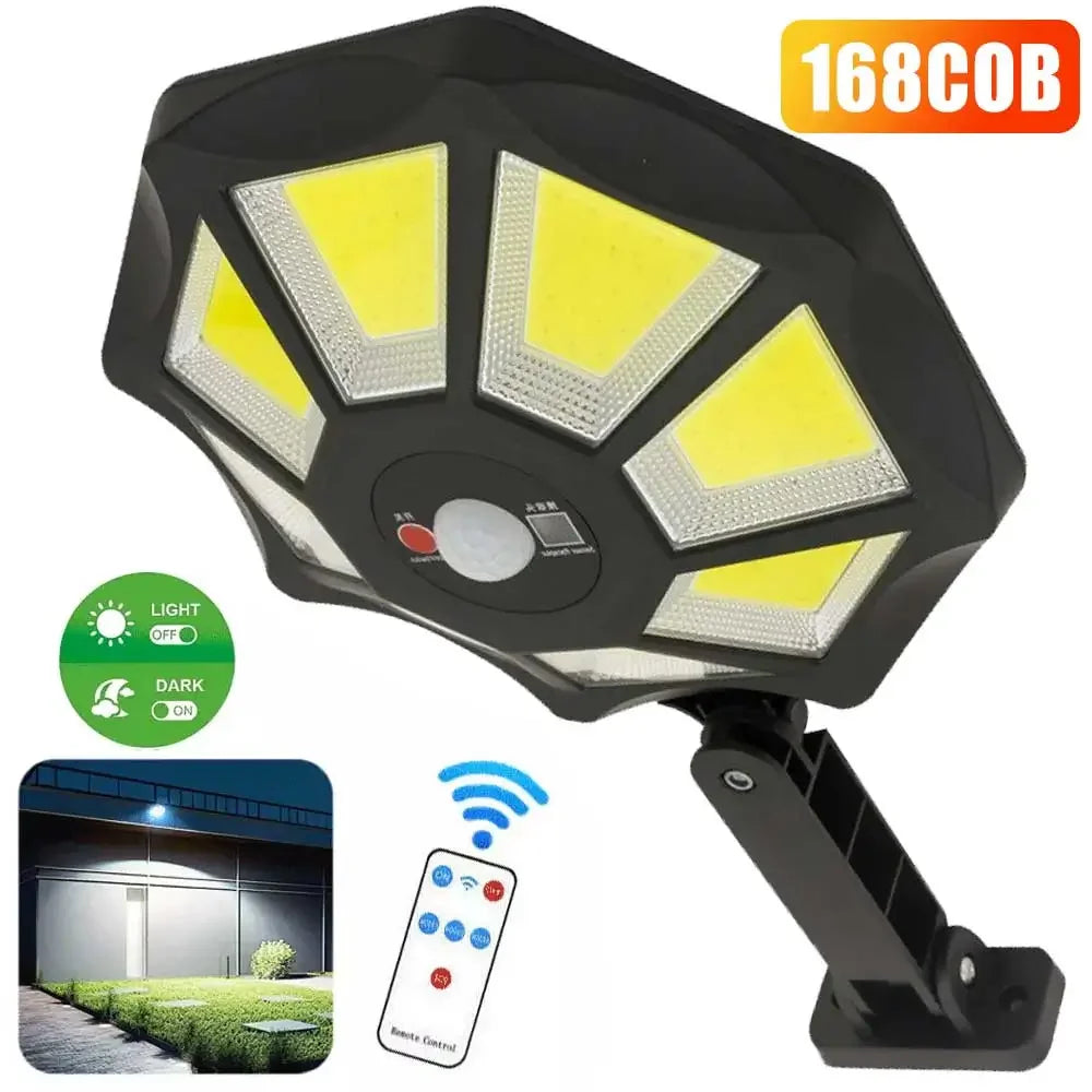 Lumiaro OctaBeam | 360° Solarlampe | 168 LEDs & Bewegungssensor | Mit Fernbedienung