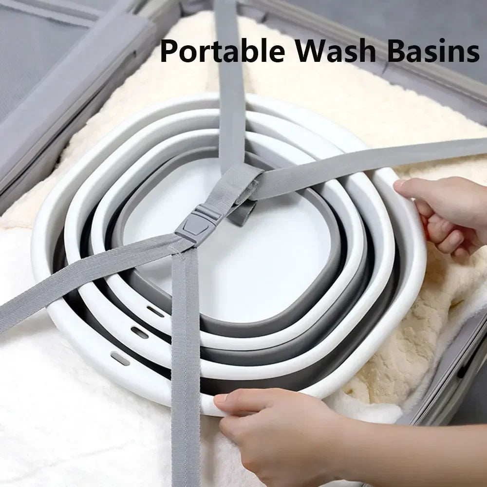 FlexiWash | Faltbare Waschschüssel aus Kunststoff | Kompakt & Tragbar | Für Bad, Küche & Outdoor | 38 cm Durchmesser