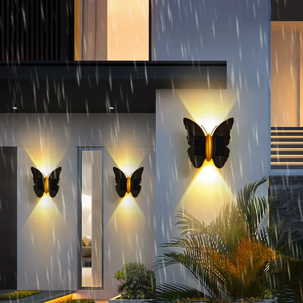 Solarys | Solar Wandleuchte | Schmetterlingsdesign | Mit Bewegungssensor