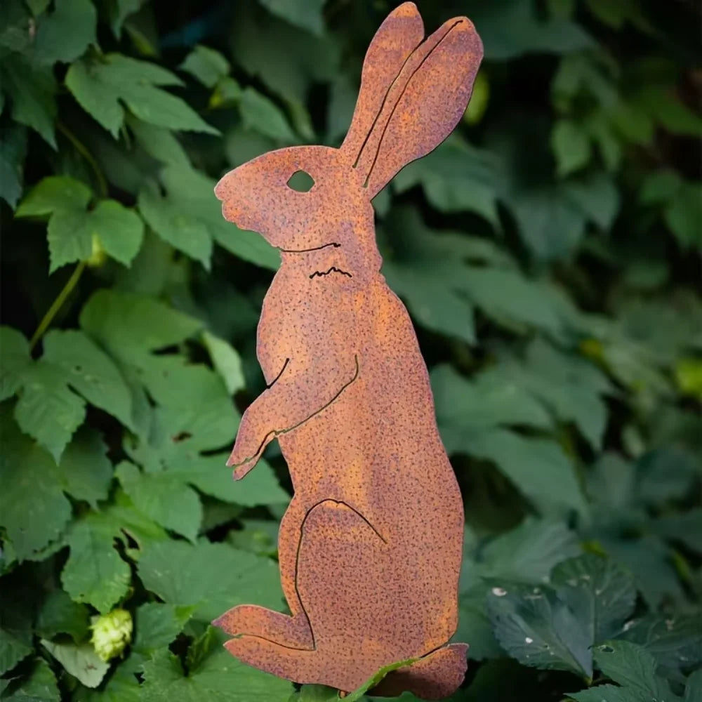 RustyHare | Hasen-Gartenstecker | Rost-Finish | Wetterfest & Dekorativ
