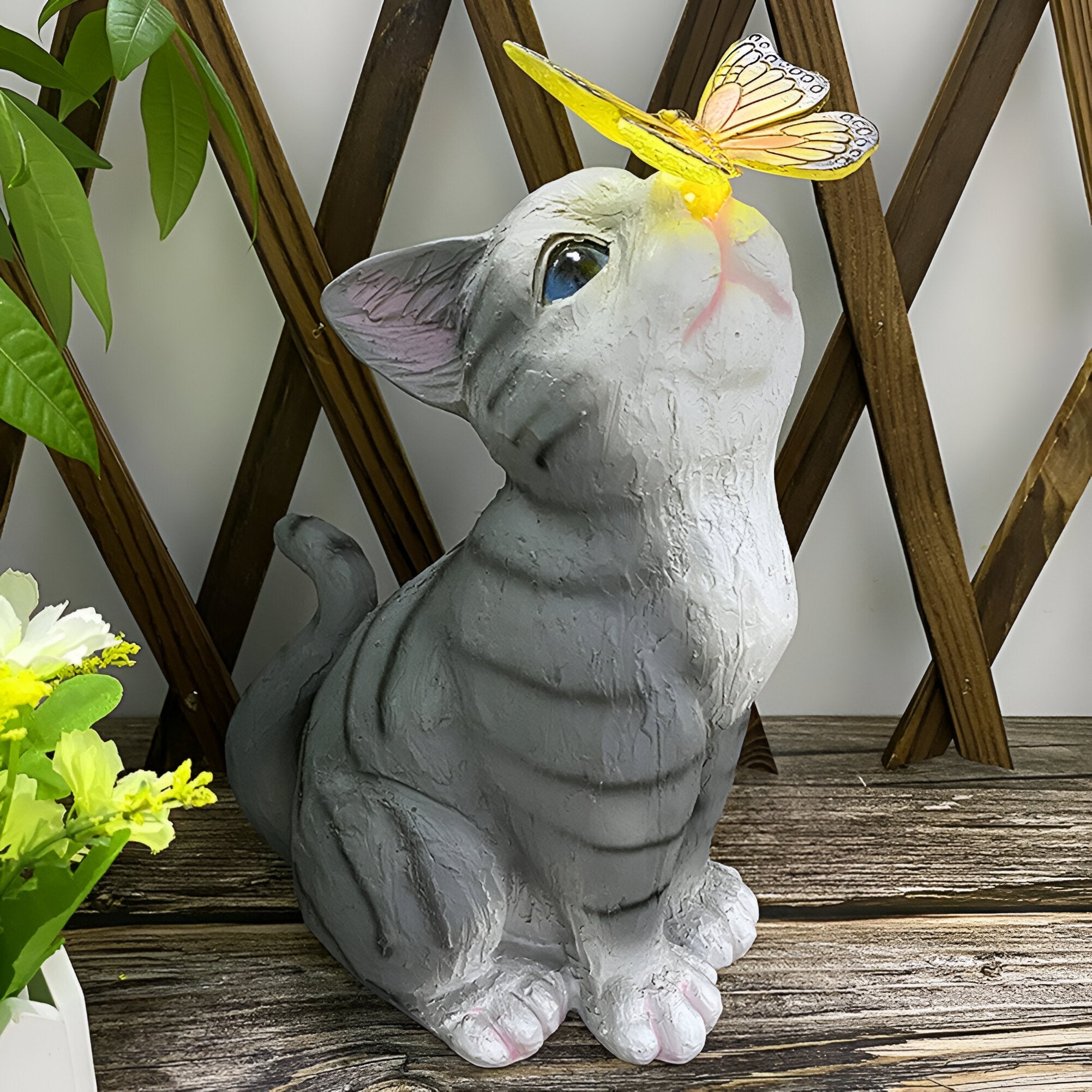 SolarPaw LightCat | Solar-Katzenfigur | 100% Solarbetrieben & Wetterfest | Für Garten & Balkon