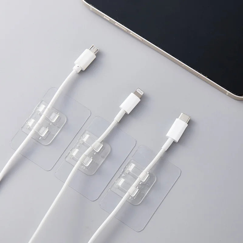 StickHold Clear Hooks | Selbstklebend & Transparent | Für Kabel, Lichterketten & Deko