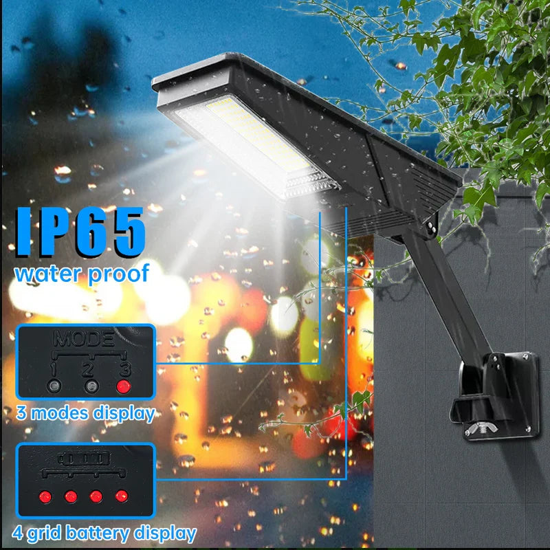 HelioMax Solar-Wandleuchte | 138 LEDs | 3 Leuchtmodi | Bewegungssensor | IP65 Wasserfest
