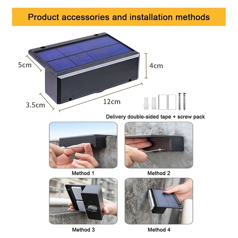 LumiGlow Solar-Wandleuchte | 3 Lichtmodi | IP65 Wasserdicht & Wetterfest