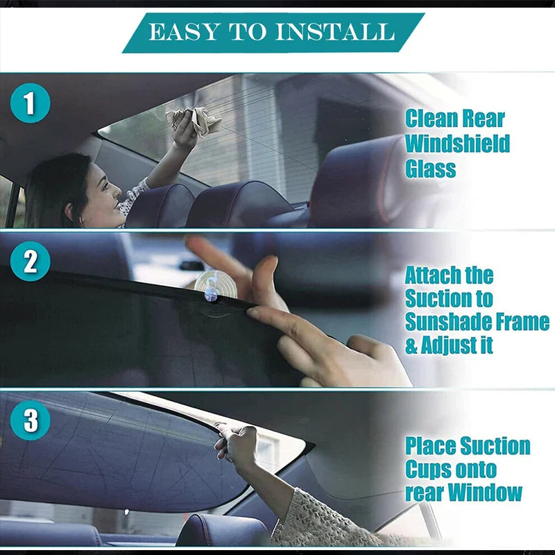 AutoShade UltraMesh Set | UV-Schutz & Hitzeblocker | Für Front- & Heckscheibe | Universell Passend