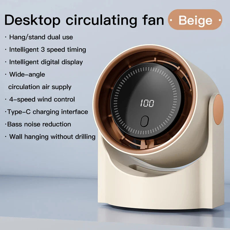 Aerolora Tischventilator | Rotorlos & Leise | 100 Stufen | USB-Bladeless Fan