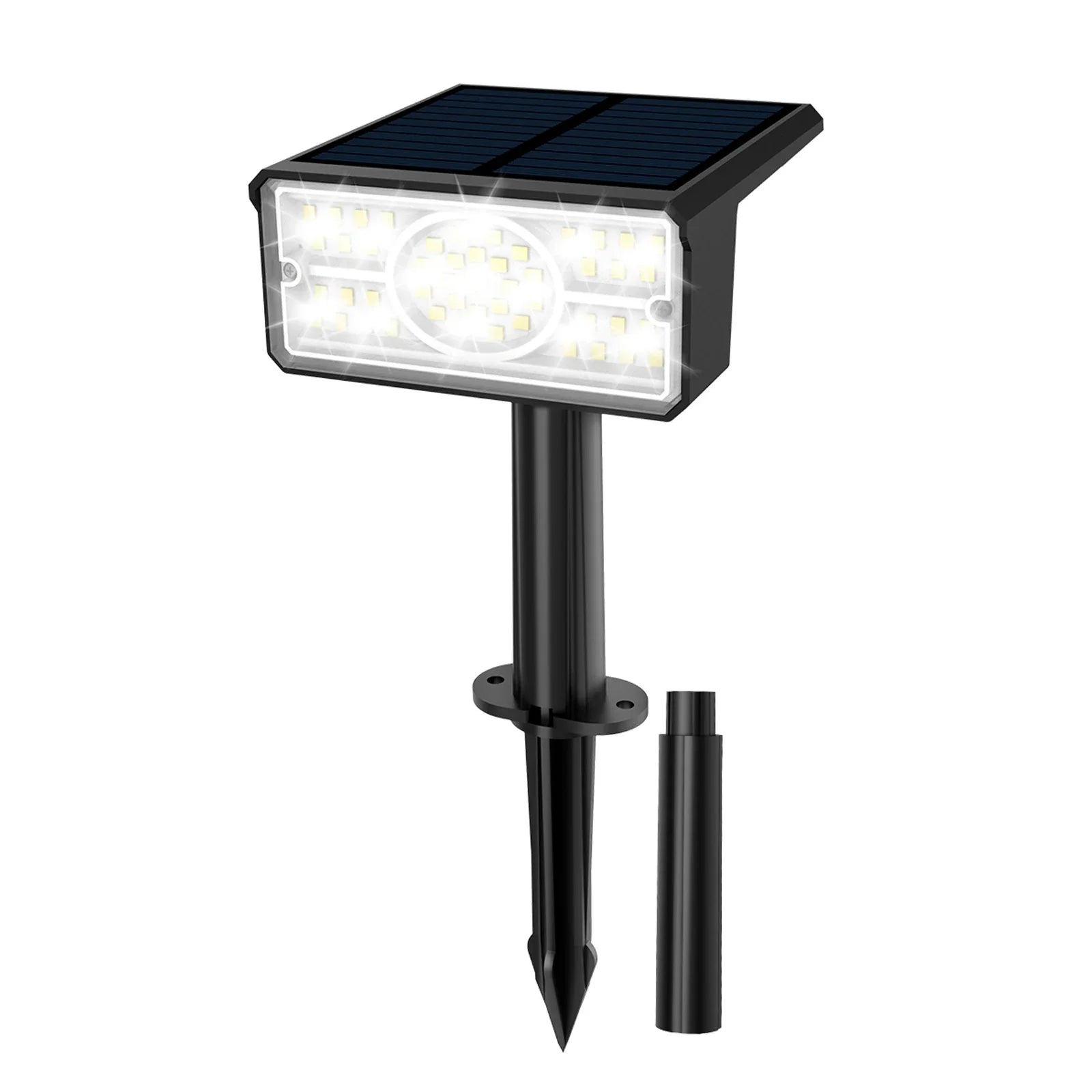 LumiPath LED Solarstrahler | 4 Lichtfarben & 49 LEDs | Für Garten, Wege & Outdoor | Wetterfest & mit Akku