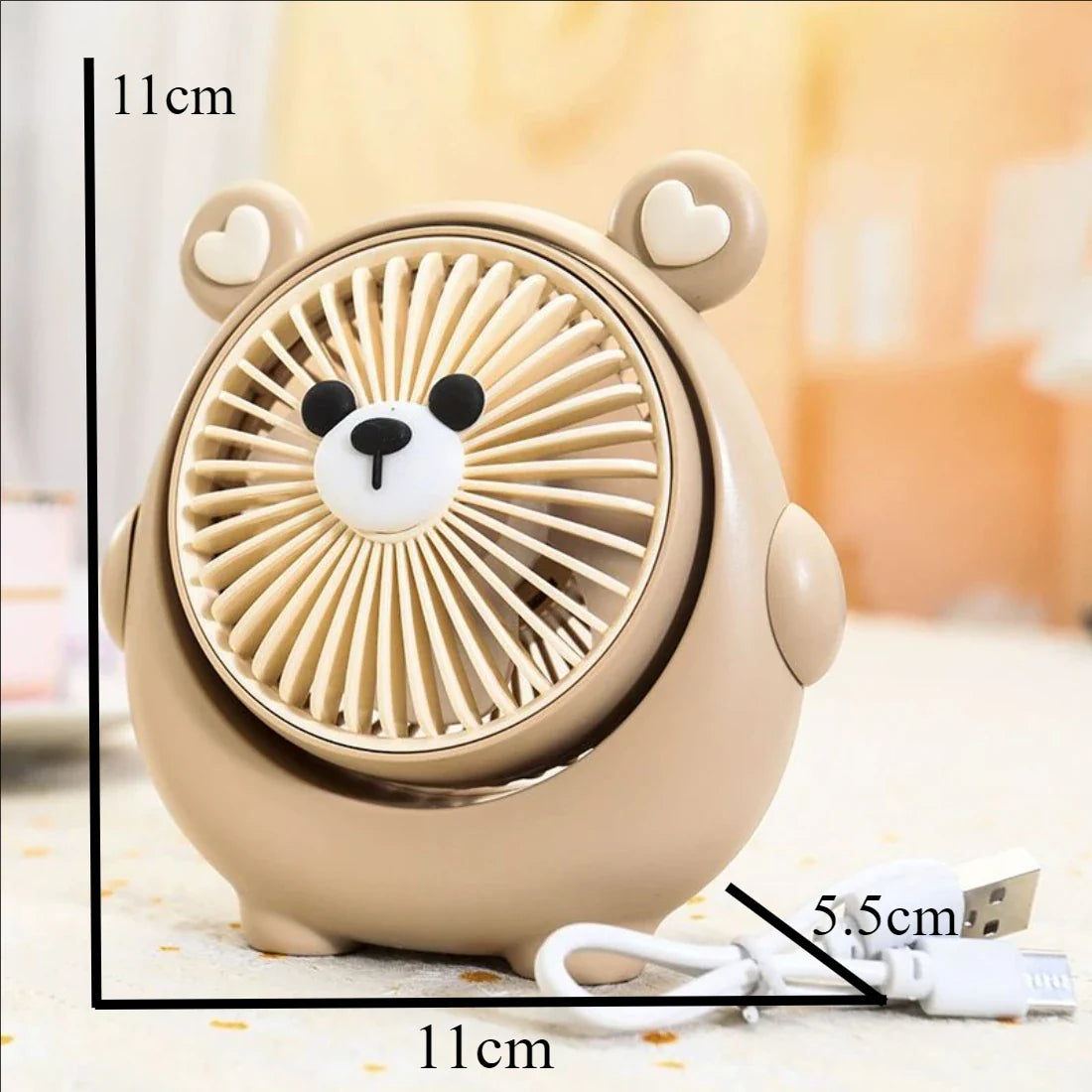 ChillPaws | Mini USB Ventilator | 3 Windmodi | Niedliches Design | USB Wiederaufladbar