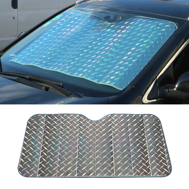 Solcura Auto Sonnenblende | UV- & Hitzeschutz | Faltbar & Universell | Silber