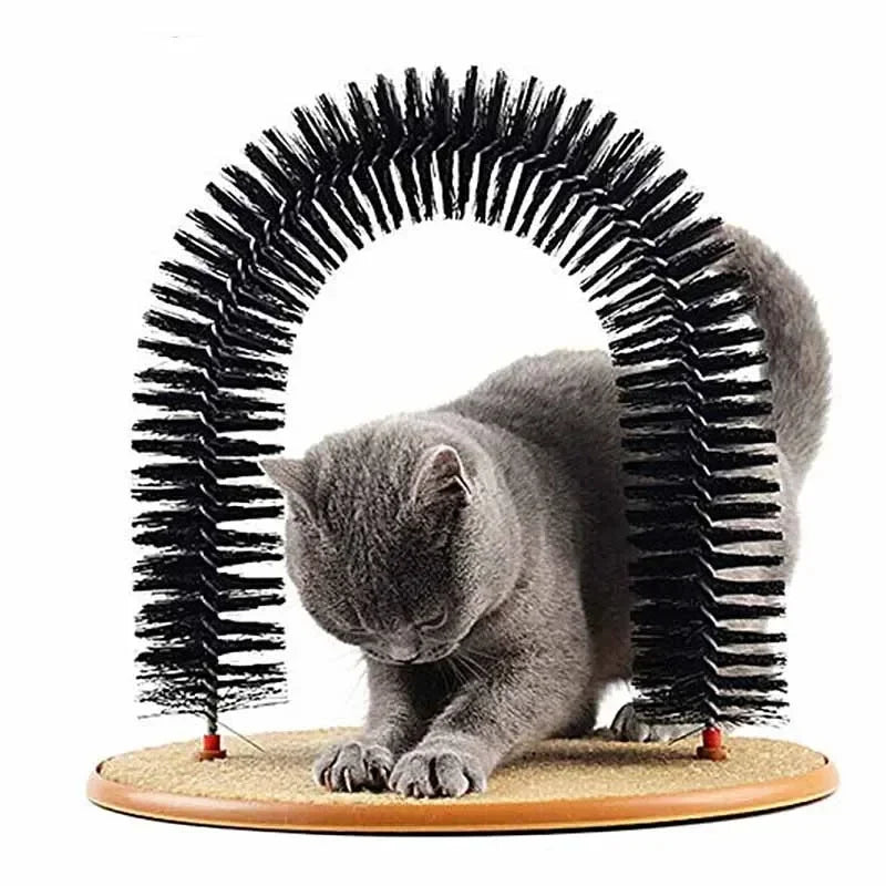 FurEase | Katzen Massage- & Pflegebogen | Selbstbürste, Fellpflege & Entspannung | Für alle Katzenrassen zu Hause