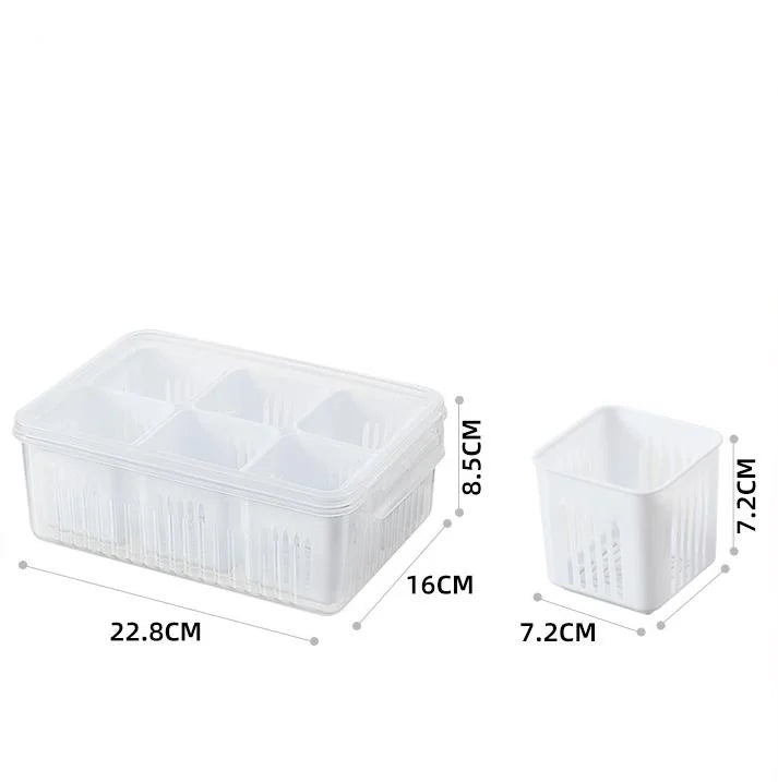 FreshKeeper | Frischhaltebox für Kühlschrank | Mit Feuchtigkeitskontrolle & Herausnehmbaren Fächern