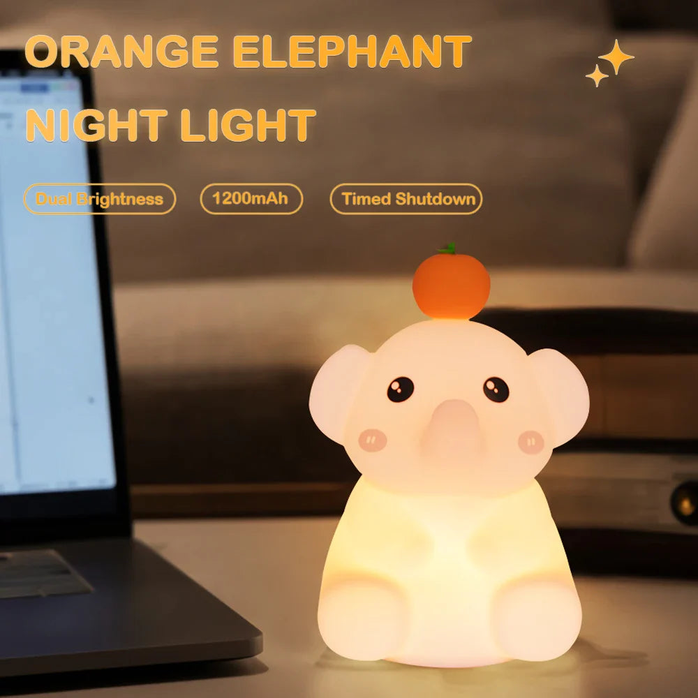 ElefiGlow Nachtlicht | Mit Timer & 3 Helligkeitsstufen | Für Kinder | Wiederaufladbar