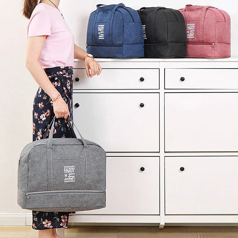 TravelEase | Faltbare Reisetasche | Schuhfach, Nassfach & robustes Design | Für Kurztrips, Sport & Handgepäck