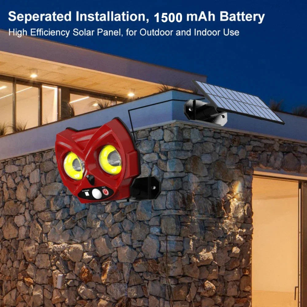 OwlBright Solarleuchte | 3 Lichtmodi | Mit Bewegungssensor | Dekorative Eulenform