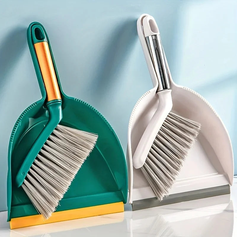 QuickClean | Mini Tischbesen-Set | Kompakt & Langlebig | Kehrschaufel mit Handfeger