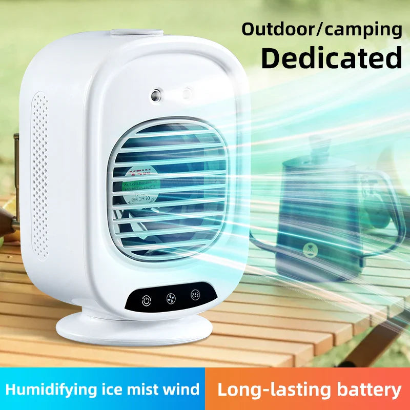 CoolAir Breeze | 3-in-1 Ventilator & Luftbefeuchter | Kompakt und USB-betrieben | 7 Farben Stimmungslicht