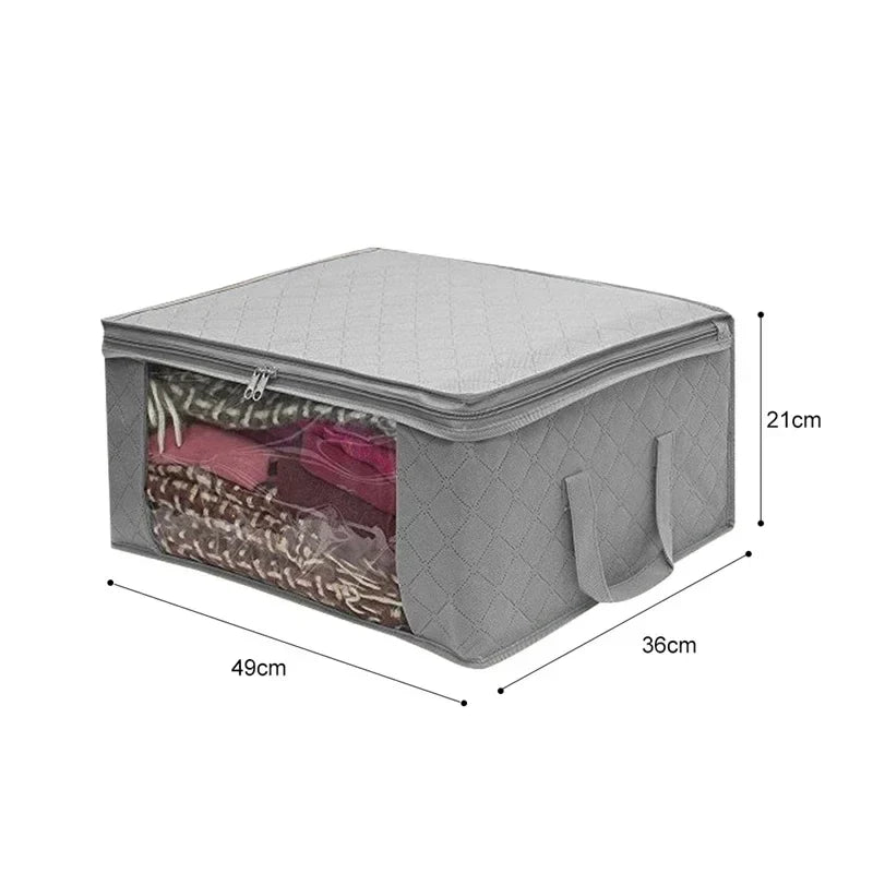 StorifyBox | Faltbare Aufbewahrungsbox mit Sichtfenster | 49×36×21 cm | Für Kleidung, Decken & Spielzeug