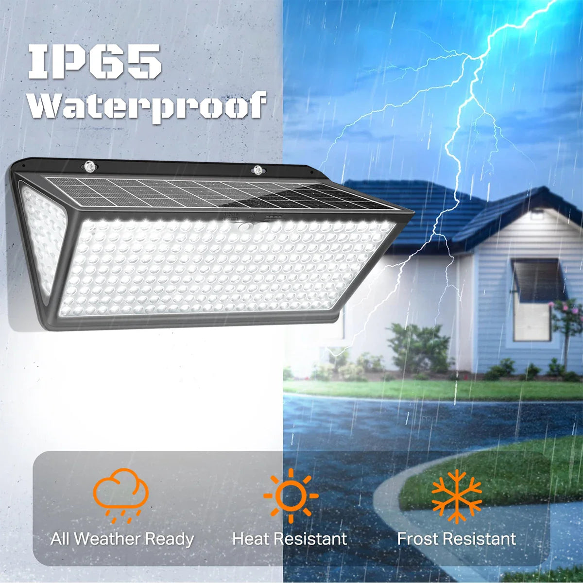 SolarFlare UltraLight | Solar-LED Wandleuchte | 258 LEDs | 270° Lichtabstrahlung | 3 Modi