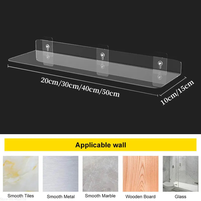 LumiShelf | Transparentes Acryl-Wandregal | Minimalistisches Design & Hohe Tragkraft | Für Bad, Küche & Wohnzimmer