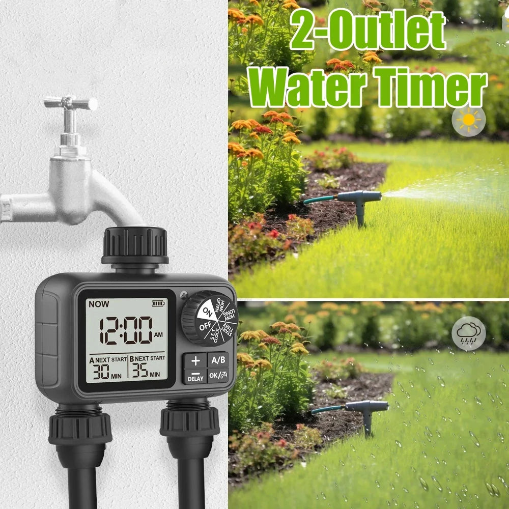EcoSprout AquaFlow | Solar Bewässerungstimer | Automatisch | Wetterfest
