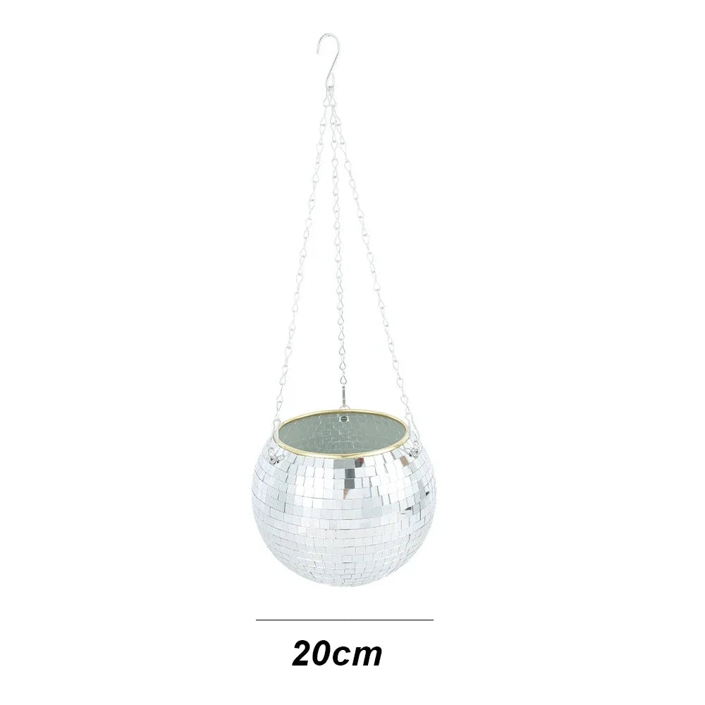 GlowSphere Lunara | Disco Pflanzenhänger | Retro-Design | Für Boho- & Urban Jungle Styles