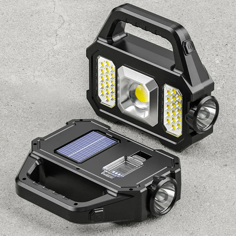 LumaPower Pro 2205 | Multifunktionale LED-Lampe | Solar & USB Ladeoption