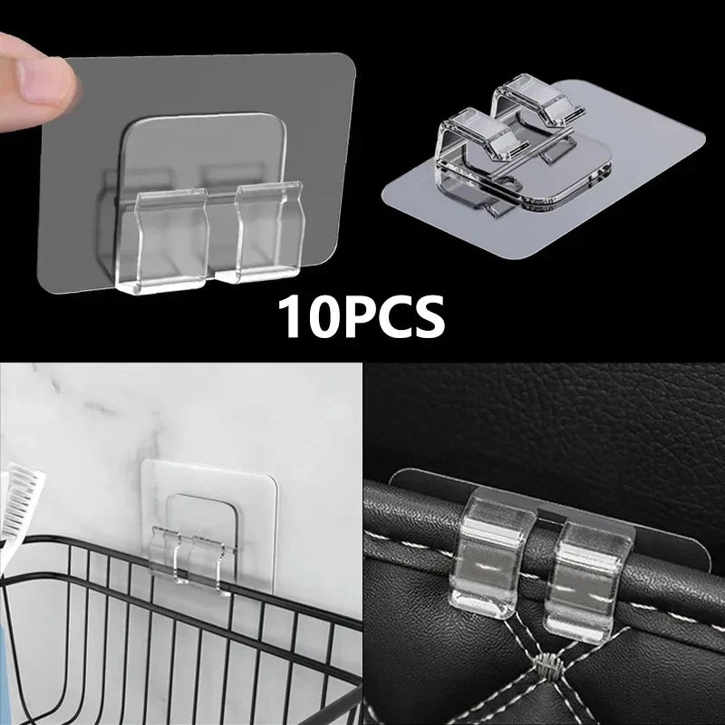 ClearFix PowerHook | Transparente Klebehaken | Extra Starke Haftkraft | Rückstandslos Entfernbar | 10er-Set