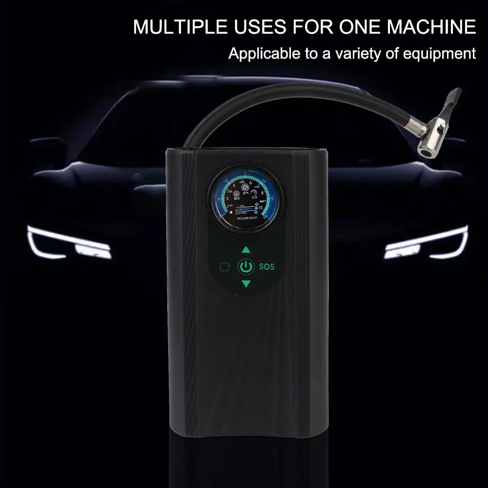 QuickPump Pro | Tragbarer Handkompressor | Automatische Abschaltung & Metallzylinder