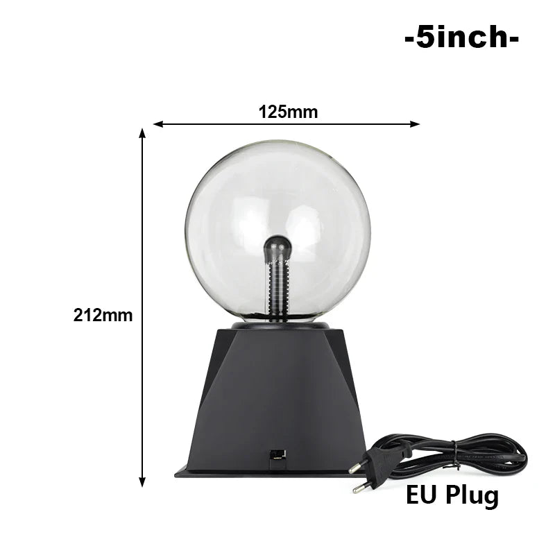 Electrava | Magische Plasmakugel Lampe | LED Taschenlampe mit Berührungs- und Soundsteuerung | 220V EU-Stecker | 10–20 cm | Dekoratives & Partylicht
