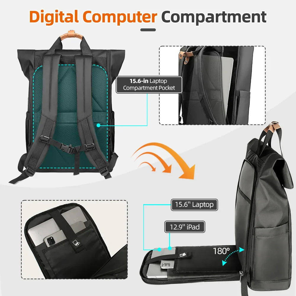 ValorGuard Rucksack | USB-Ladeanschluss | Erweiterbar | Diebstahlschutz | Ergonomisch