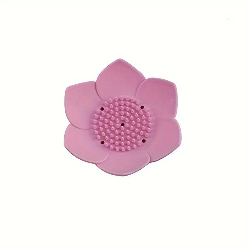 Drovalis Seifenhalter | Rutschfest & Hygienisch | Lotus-Design aus Silikon | Für Bad & Küche