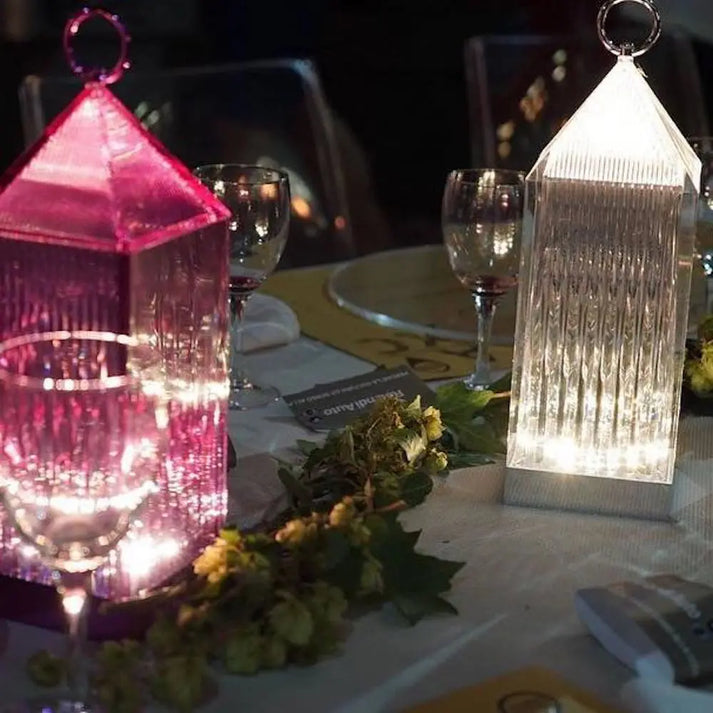 GlanzAura Kristalllampe | Kabellos & Dimmbar | Tragbares Lichtobjekt | Warmweiß