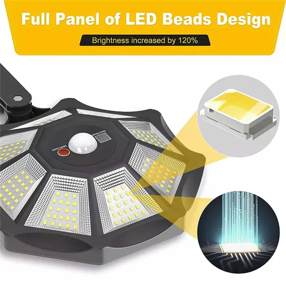 Lumiaro OctaBeam | 360° Solarlampe | 168 LEDs & Bewegungssensor | Mit Fernbedienung