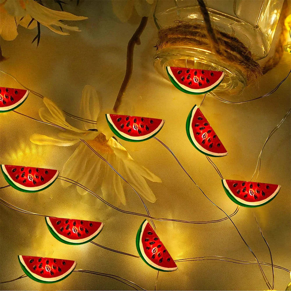 FruttiLight | LED-Lichterkette im Wassermelonen-Design | Batteriebetrieben, flexibel & bunt | Gartenpartys, Balkon & Sommerdeko