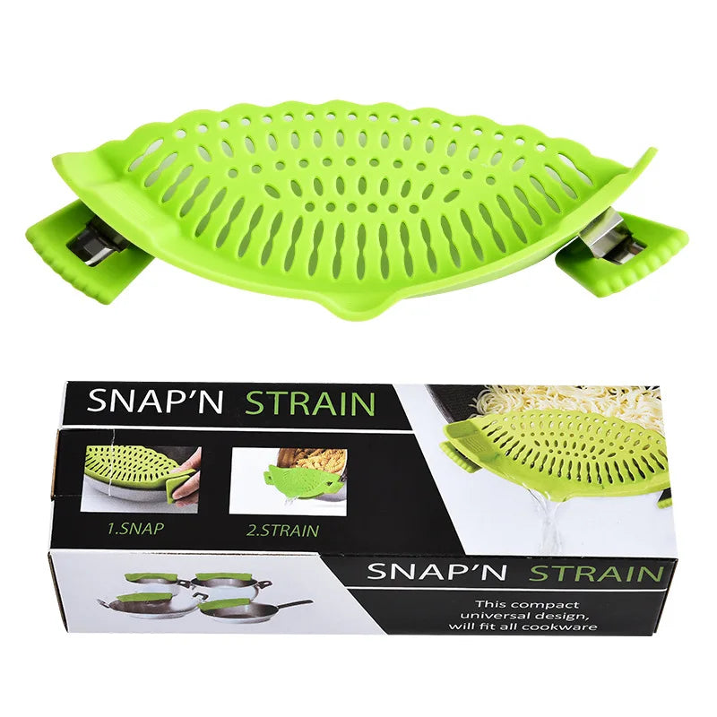 FlexiSieb Topf-Abgießhilfe | Silikon mit Edelstahl-Clips | BPA-frei & Kompakt | 22,5 cm