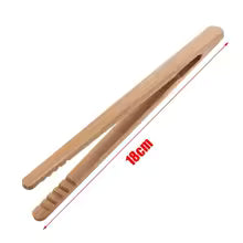 BambEase Gripzangen | 100 % Naturbambus | Sicher & Hitzebeständig | Für Küche & Frühstück | 2er-Set