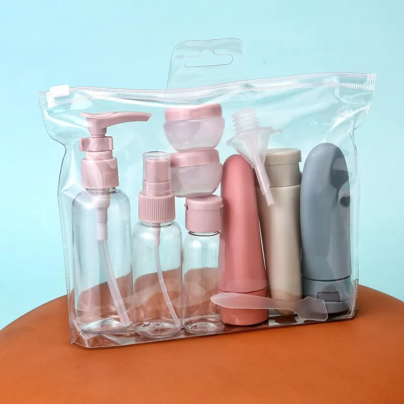 GlidePack Reise-Flaschenset | 11-teilig | Auslaufsicher & Flugtauglich | Für Kosmetik & Pflegeprodukte