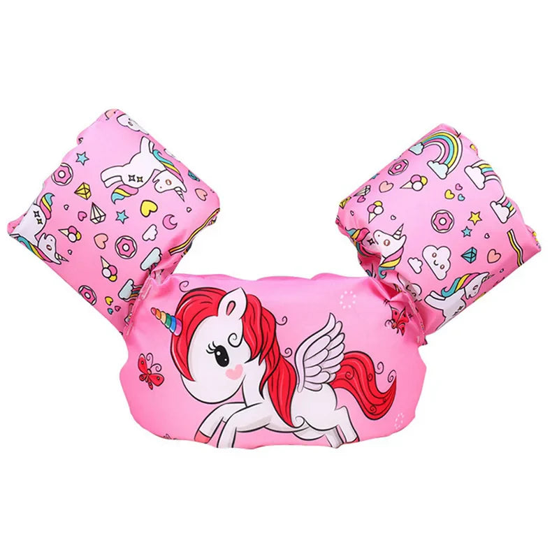 Aquabini Kinder Schwimmhilfe | Schwimmweste mit Armflügeln | Verstellbar & Sicher | Buntes Design