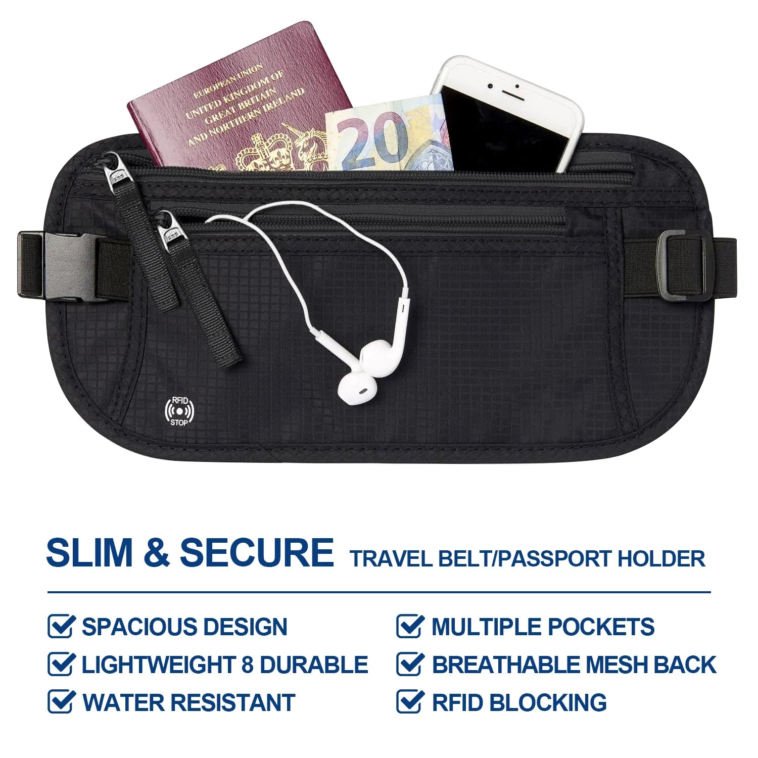 SafeGuard Bauchtasche | RFID-Schutz | Verstellbar & Kompakt für Reisen