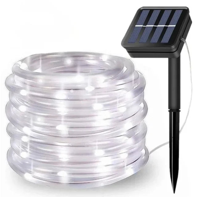 Solviera Solar Lichterkette | 300 LED-Leuchtmittel | IP65 Wasserdicht | 8 Lichtmodi | Garten-, Weihnachts- & Partydeko | Warmweiß / Weiß / Mehrfarbig