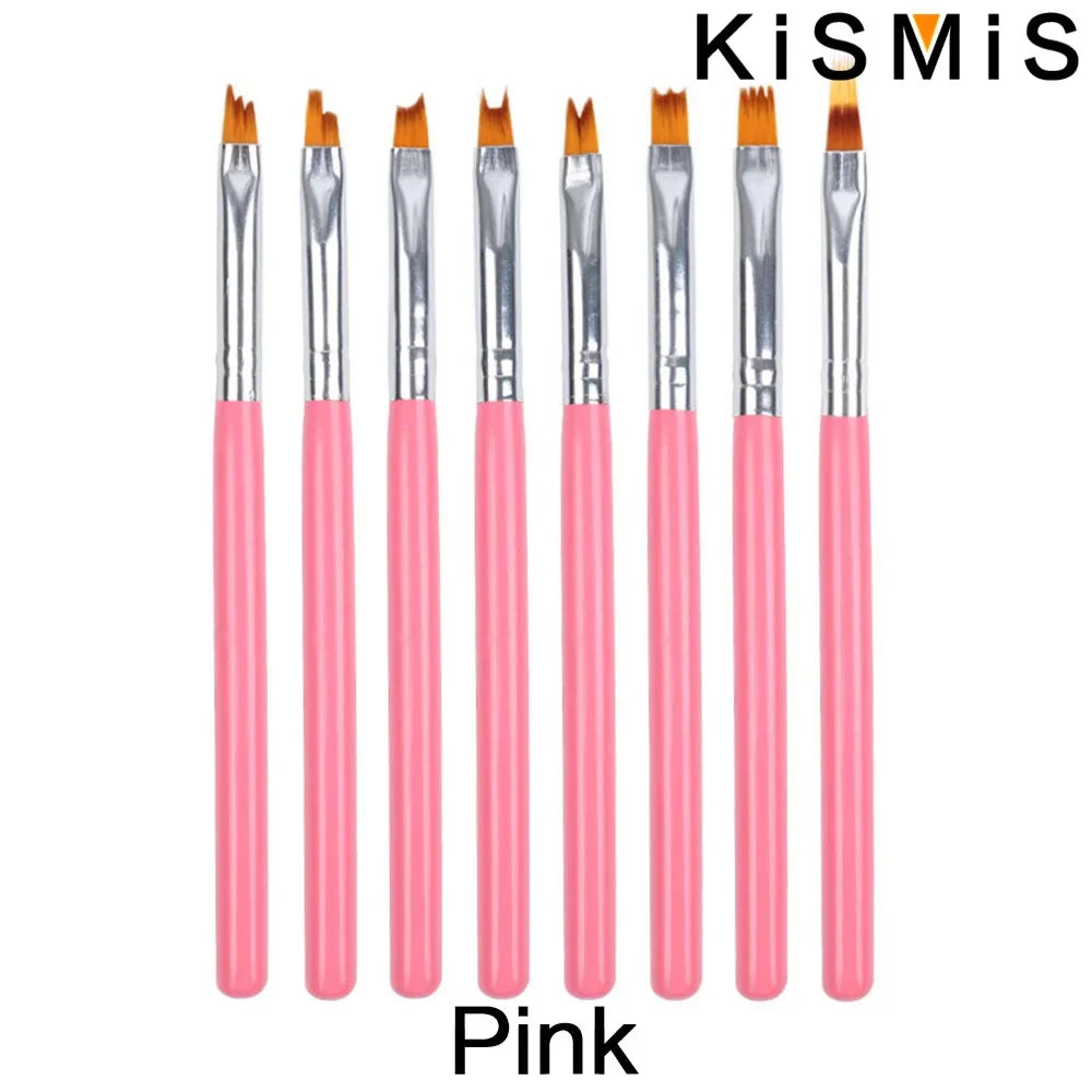 Nailina ArtBrush Set | 8-teiliges Pinselset | Für Feine Nail Art & Gel-Designs | Ergonomische Holzgriffe
