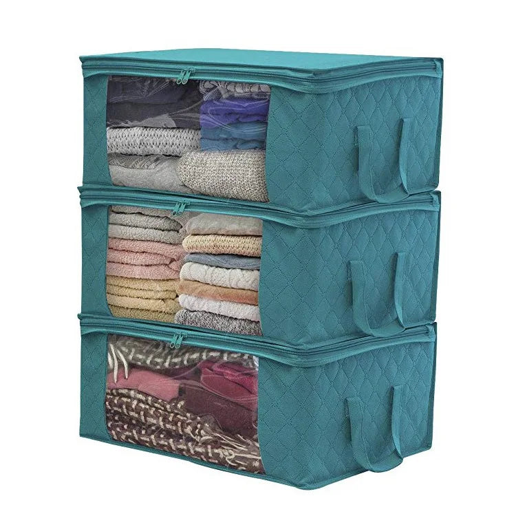 OrganizeIt | Aufbewahrungsbox mit Sichtfenster | Faltbar & Atmungsaktiv | 49x36x21 cm