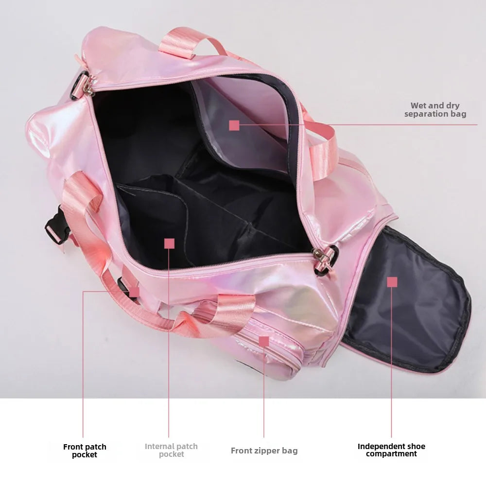 HoloTravel Holografische Reisetasche | Integriertes Schuhfach | Stylisches Design | Geräumig & Organisiert | Wasserabweisend | Perfekt für Reisen