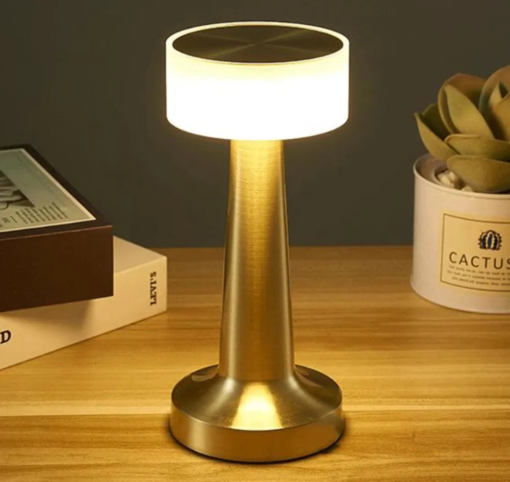 LumaGlow Table Lamp | Kabellose LED-Tischleuchte mit Touch-Dimmfunktion | Retro Design