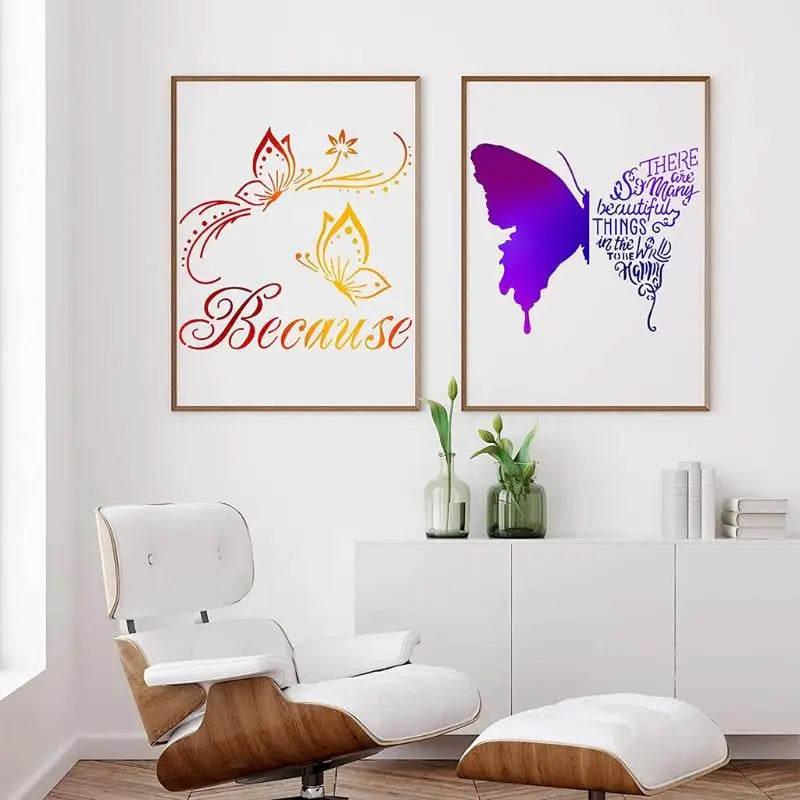 FloraCraft Wings | Schmetterlings-Schablonenset | 16 Designs für kreative DIY-Projekte