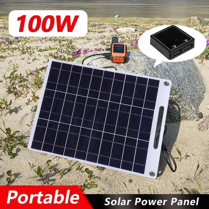 SolaraTech 100W Solarpanel | Dual USB-Ausgänge | Wasserdicht & Outdoor-geeignet